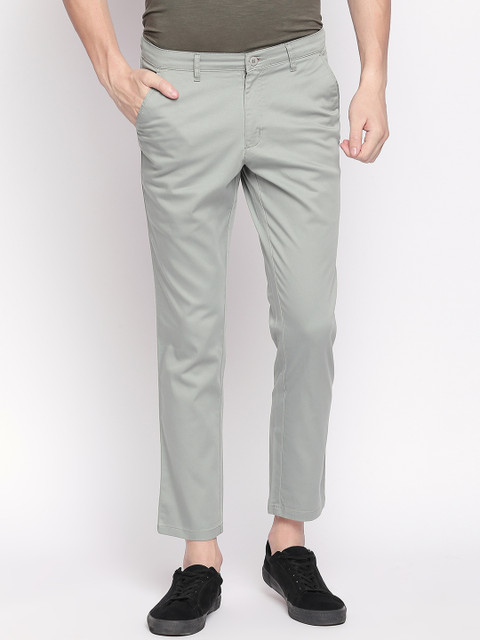 

Solemio Men Green Regular Fit Solid Regular Trousers