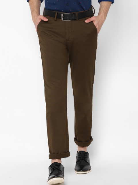 

Allen Solly Men Brown Regular Fit Solid Regular Trousers