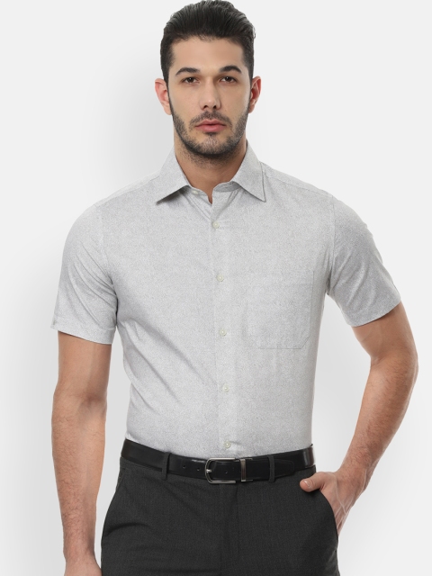 

Louis Philippe Men Grey Regular Fit Printed Formal Shirt