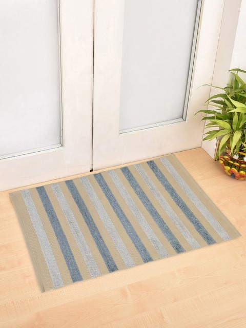 

KLOTTHE Beige & Grey Striped Floor Mat