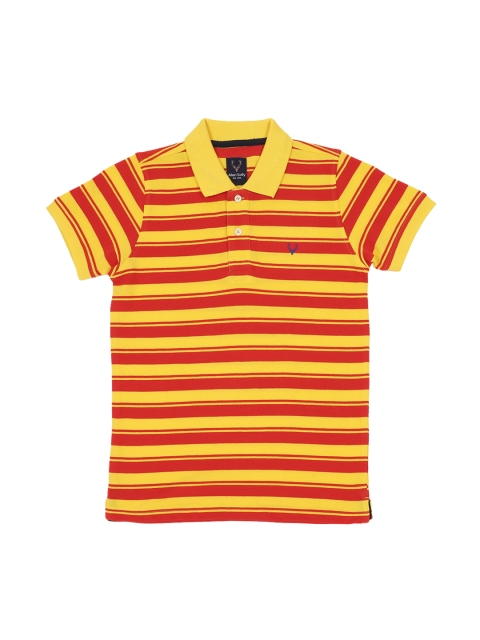 

Allen Solly Junior Boys Yellow & Red Striped Polo Collar T-shirt