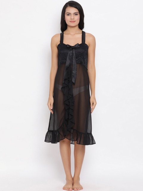 

Clovia Black Solid Baby Doll NS1270P13XXL