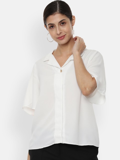 

Van Heusen Woman White Regular Fit Solid Casual Shirt