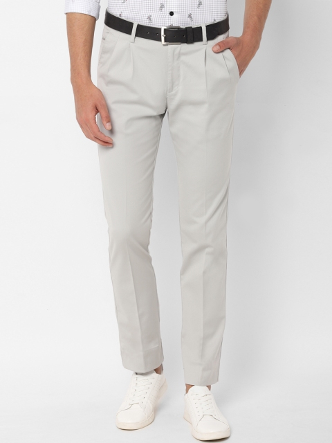 

Allen Solly Men Grey Regular Fit Solid Regular Trousers