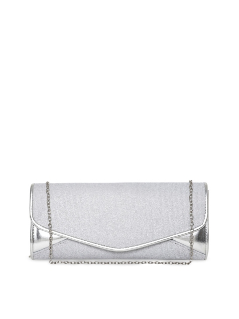 

KLEIO Silver-Toned Solid Clutch