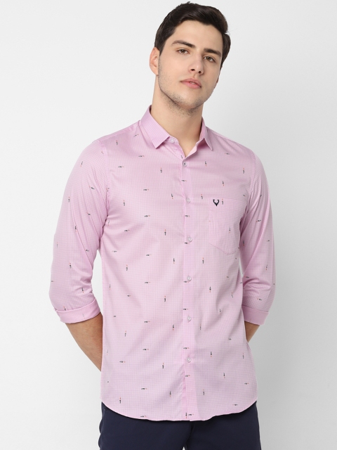 

Allen Solly Men Pink & Grey Slim Fit Checked Casual Shirt