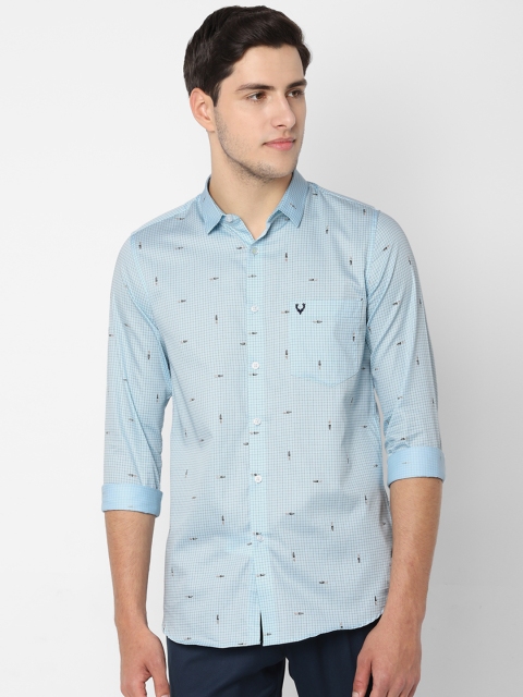 

Allen Solly Men Blue & Grey Slim Fit Checked Casual Shirt