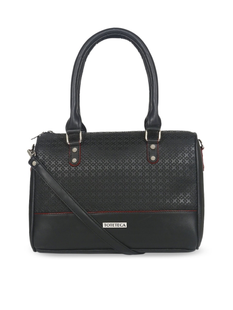 

Toteteca Black Textured Handheld Bag