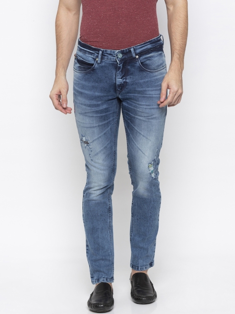 

SPYKAR Men Blue Skinny Fit Low-Rise Mildly Distressed Jeans