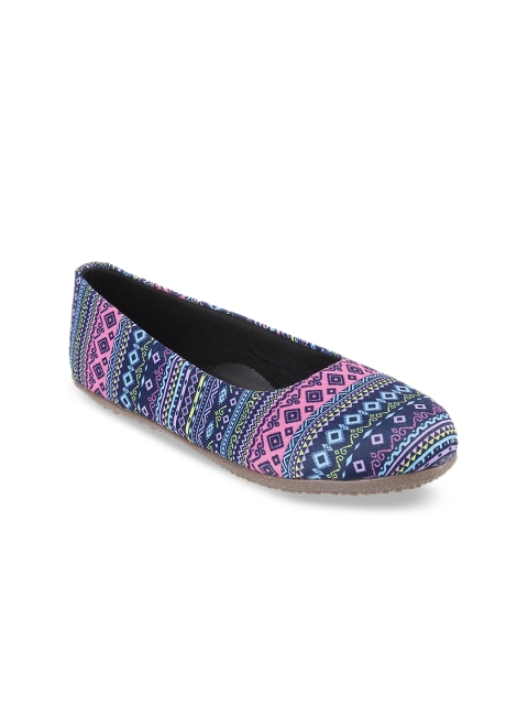 

WALKWAY Women Blue & Pink Printed Ballerinas