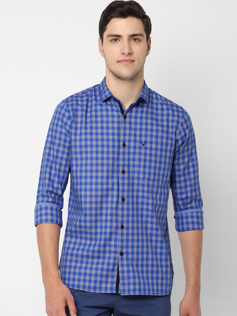 

Allen Solly Men Blue Slim Fit Checked Casual Shirt