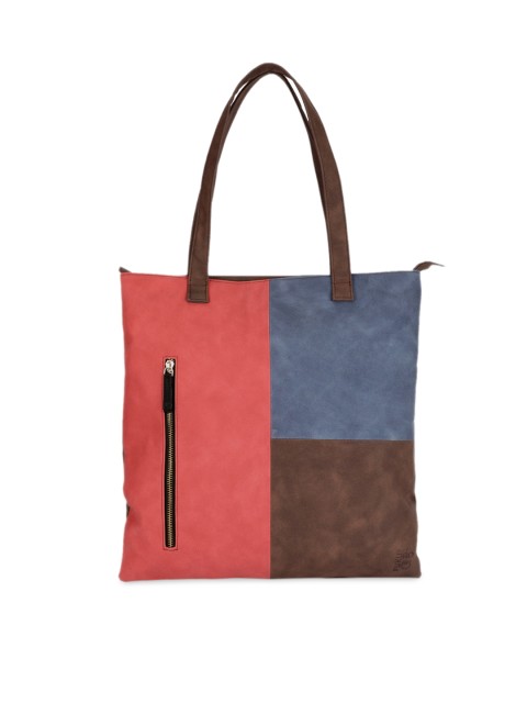 

FUKURO Coral & Blue Colourblocked Shoulder Bag