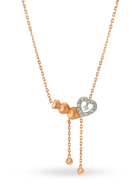 

Mia by Tanishq 14KT Rose Gold Heart Diamond Necklace