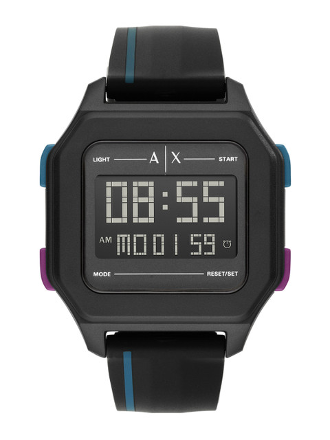 

Armani Exchange Men Black Shell Digital Watch AX2955