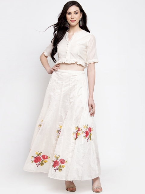 

Bhama Couture White Ready to Wear Lehenga with Blouse