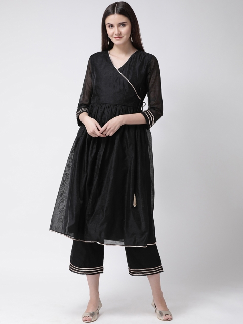 

Aayna Women Black Solid Kurta with Palazzos