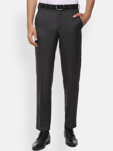 

Van Heusen Men Grey Regular Fit Solid Formal Trousers