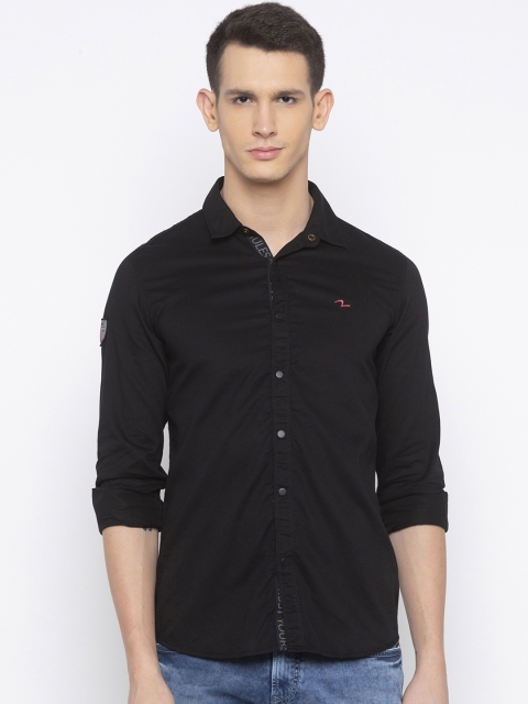 

SPYKAR Men Black Slim Fit Solid Casual Shirt
