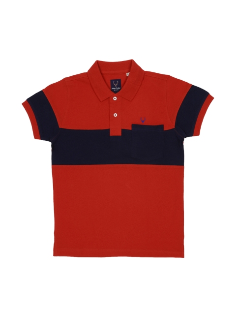 

Allen Solly Junior Boys Red & Blue Colourblocked Polo Collar T-shirt