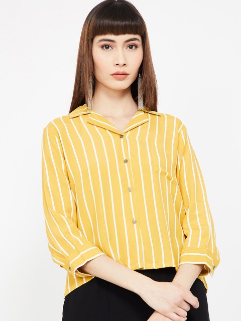 

Bossini Women Yellow & White Striped Shirt Style Top