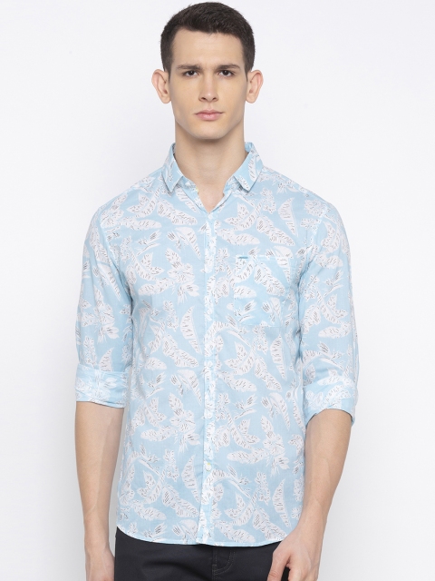 

SPYKAR Men Blue & Off-White Slim Fit Printed Casual Shirt