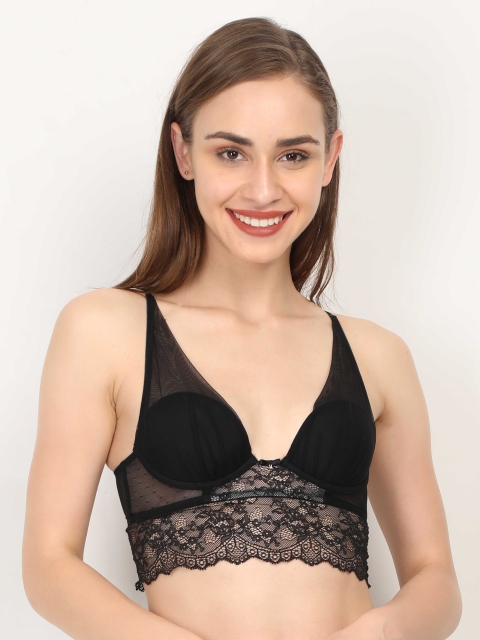 

WOMENSECRET Black Lace Underwired Lightly Padded Everyday Bra 7912951