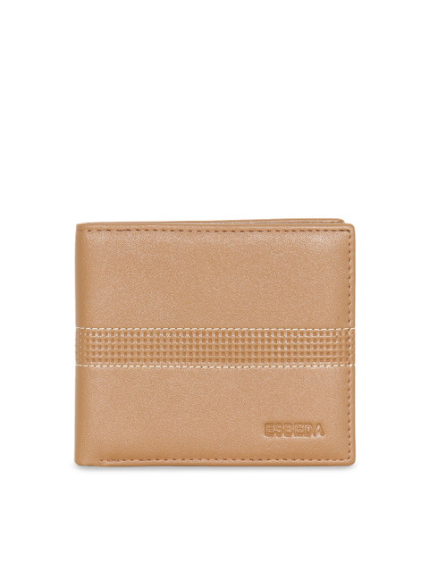 

ESBEDA Men Beige Solid Two Fold Wallet
