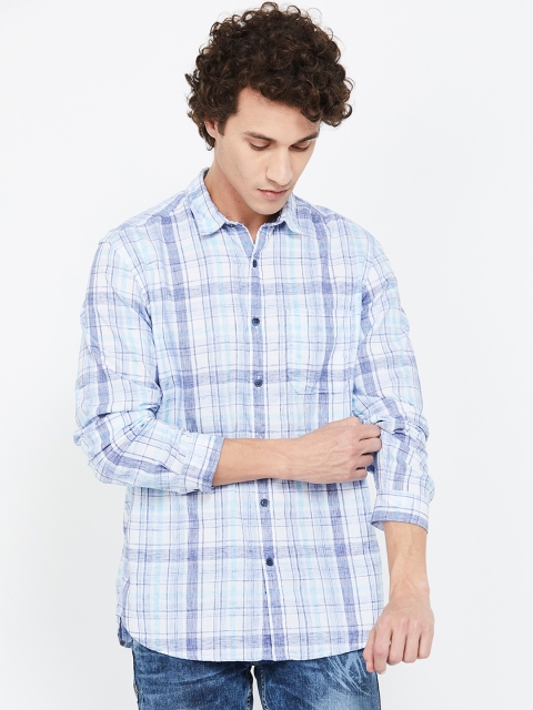 

CODE by Lifestyle Men Blue Regular Fit Checked Casual Shirt