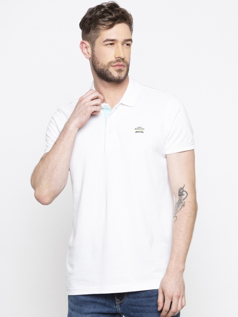 

SPYKAR Men White Solid Polo Collar T-shirt