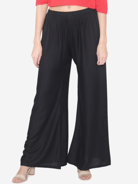 

N-Gal Women Black Solid Wide Leg Palazzos
