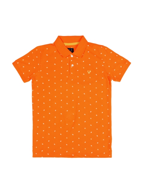 

Allen Solly Junior Boys Orange Printed Polo Collar T-shirt