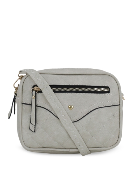 

Satchel Bags Grey Textured Sling Bag