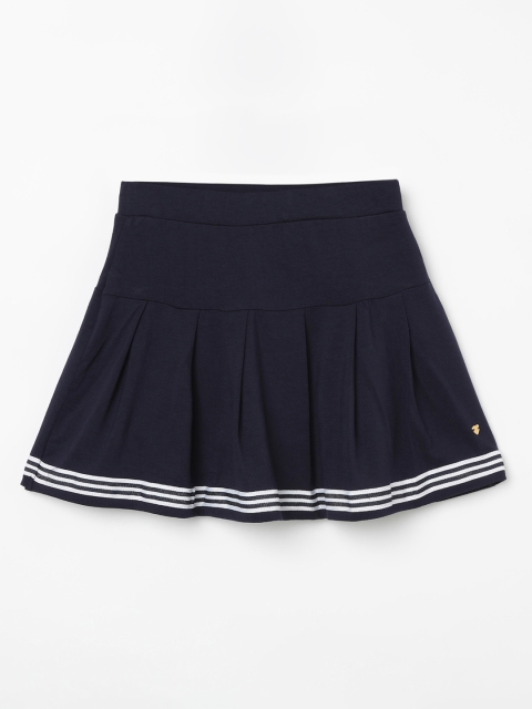 

Bossini Girls Navy Blue Solid Flared Skirt