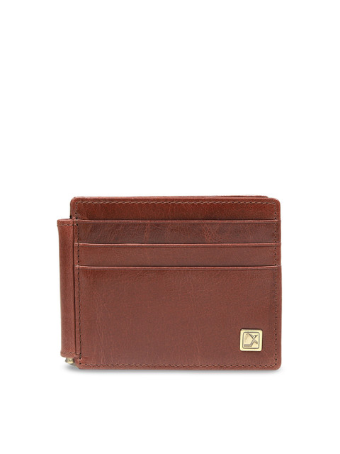 

Da Milano Men Brown Solid Leather Money Clip