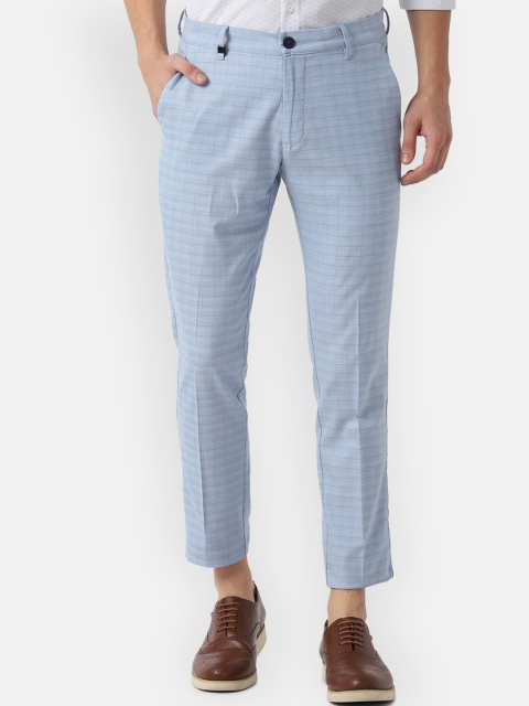 

Louis Philippe Sport Men Blue Slim Fit Checked Regular Trousers