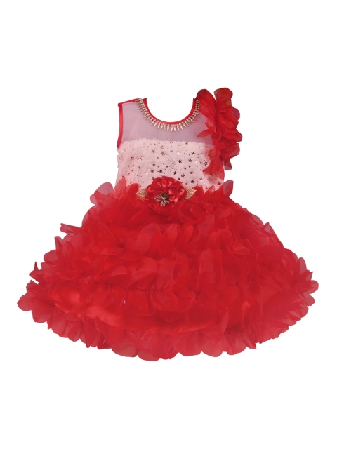 

Wish Karo Girls Red Embellished Fit and Flare Dress