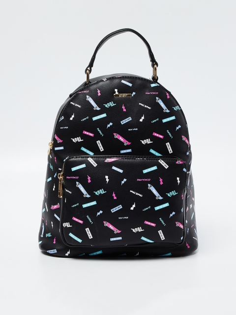 

Ginger by Lifestyle Women Black Graphic Backpack