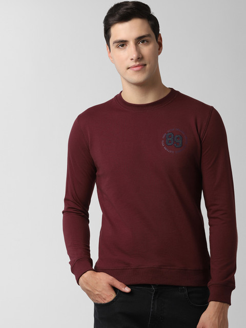 

Peter England Casuals Men Maroon Solid Sweatshirt