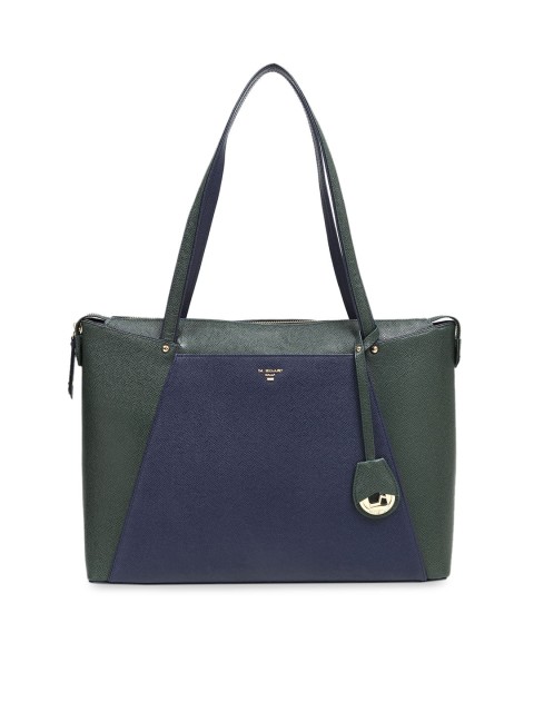 

Da Milano Blue & Green Colourblocked Shoulder Leather Bag