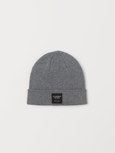 

H&M Men Grey Solid Fine-Knit Hat