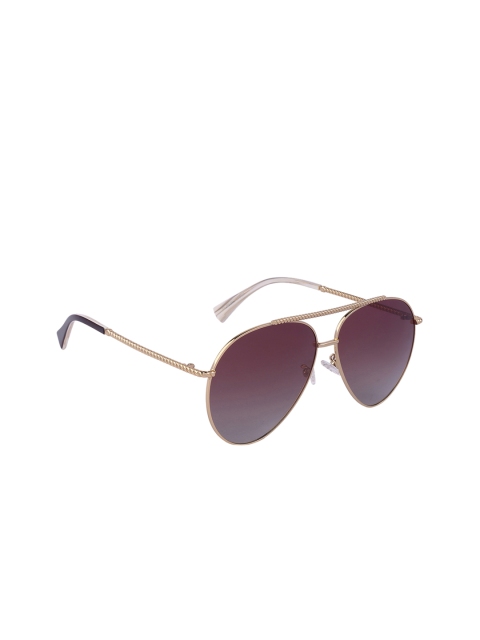 

MARC LOUIS Unisex Polarised & UV Protected Lens Aviator Sunglasses ML SPLIT-162 C02, Brown