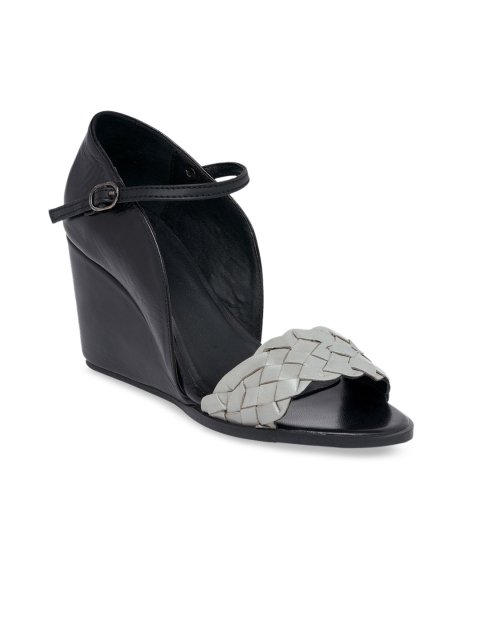 

Burloe Women Black & Grey Solid Sandals