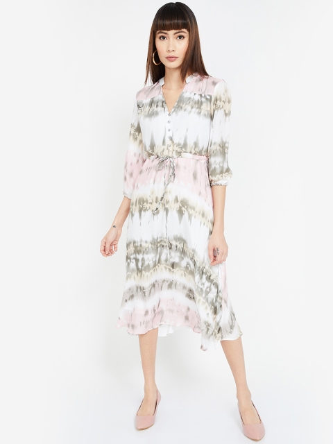 

CODE by Lifestyle Women White Dyed Fit and Flare Dress