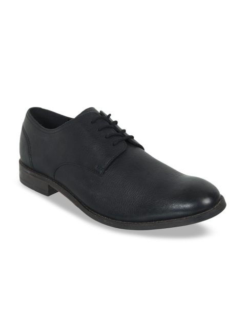 

Clarks Men Black Solid Leather Formal Derbys