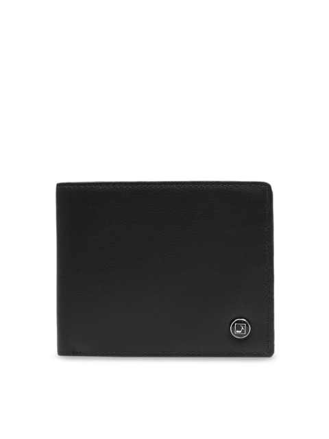 

Da Milano Men Black Solid Two Fold Leather Wallet