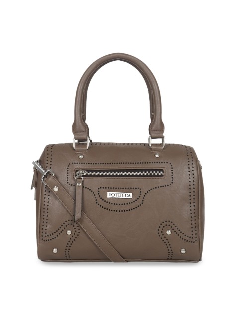 

Toteteca Brown Embellished Handheld Bag