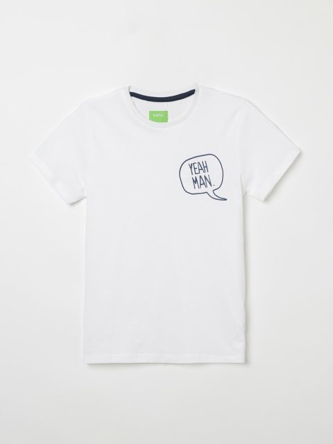 

Bossini Boys White Solid Round Neck T-shirt