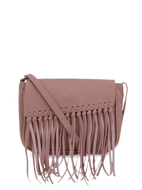 

Satchel Bags Beige Solid Sling Bag