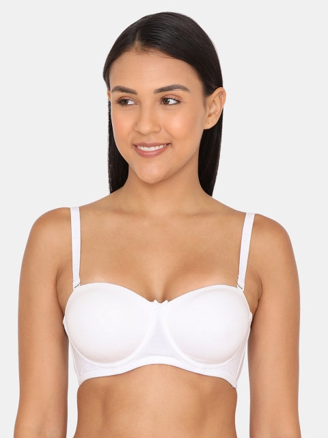 White Solid Underwired Lightly Padded T-shirt Bra PY010190SZ
