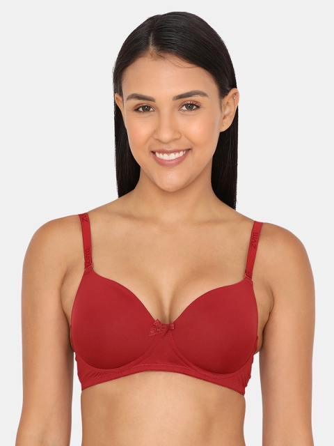

Zivame Red Solid Non-Wired Lightly Padded T-shirt Bra ZI1131CORE00
